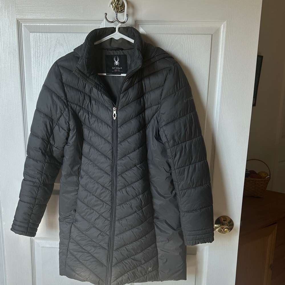 Spyder Women's Dark Gray Puffer Coat Small